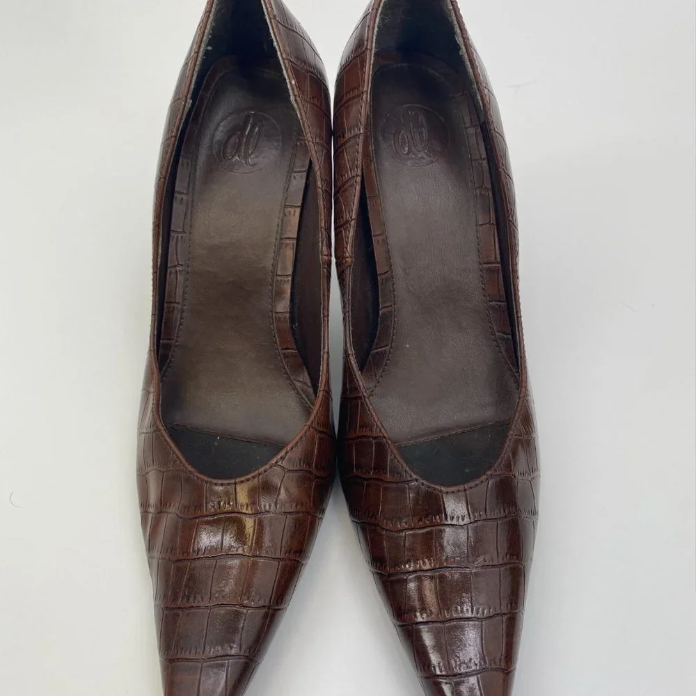 DONNA‎ LAWRENCE FAUX ALLIGATOR HEELS
